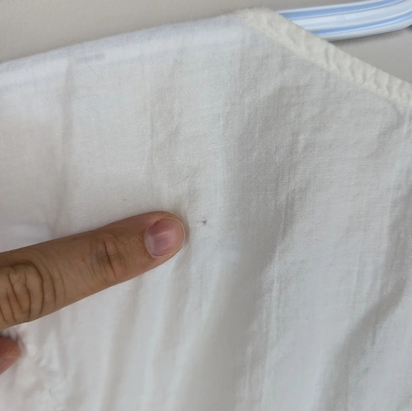 Vintage 90s Styleworks White 100% Cotton Embroidered Detail Button Front Dress 6 - Picture 10 of 10